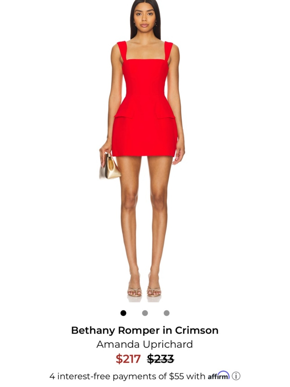 Amanda Uprichard Mini Dress in Bright Red
